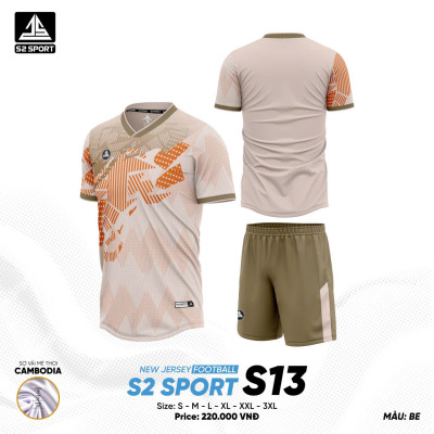 ÁO BÓNG ĐÁ KHÔNG LOGO S2 SPORT S13